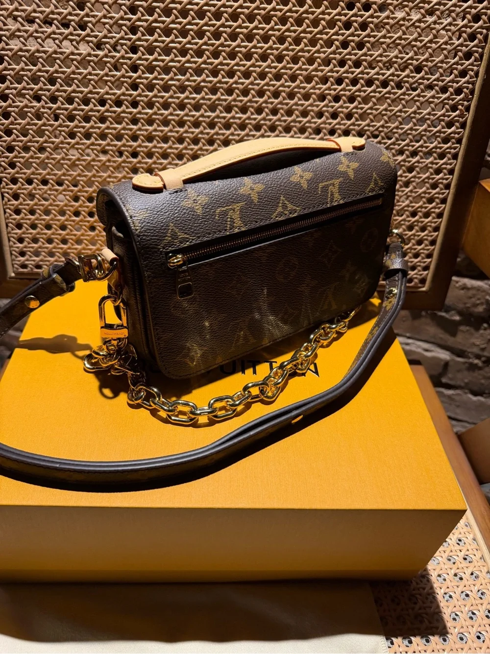 Louis Vuitton Monogram Canvas Crossbody with Gold Hardware